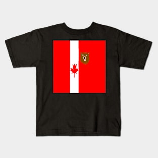 Sporty Canadian Design on Black Background Kids T-Shirt